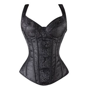 Floral Black Bustier Corset